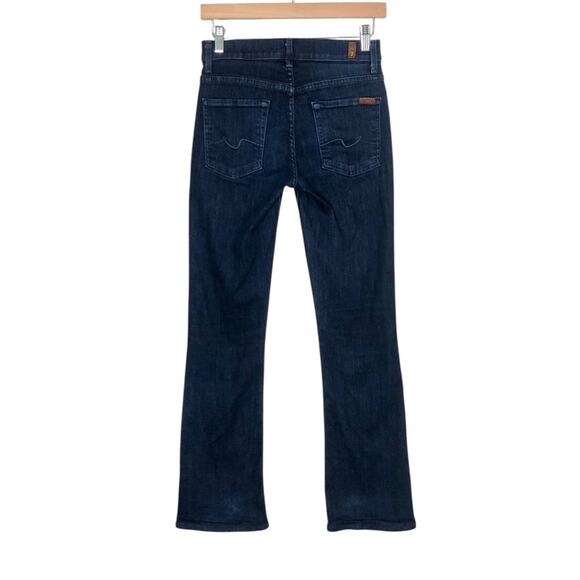 7 For All Mankind Mid Rise Bootcut Dark Wash Jeans Size 27 - Picture 1 of 7